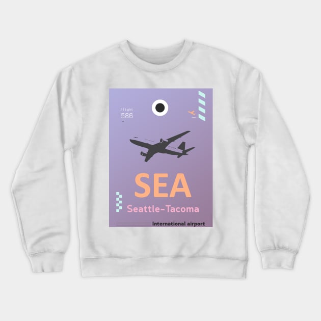 SEA Seattle airport tag Crewneck Sweatshirt by Woohoo